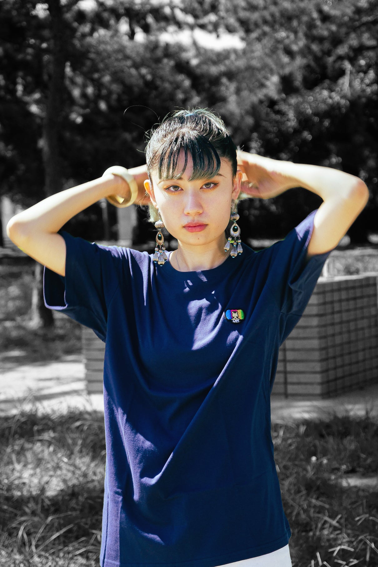 HiHi LABO  icon embroidery T-shirt