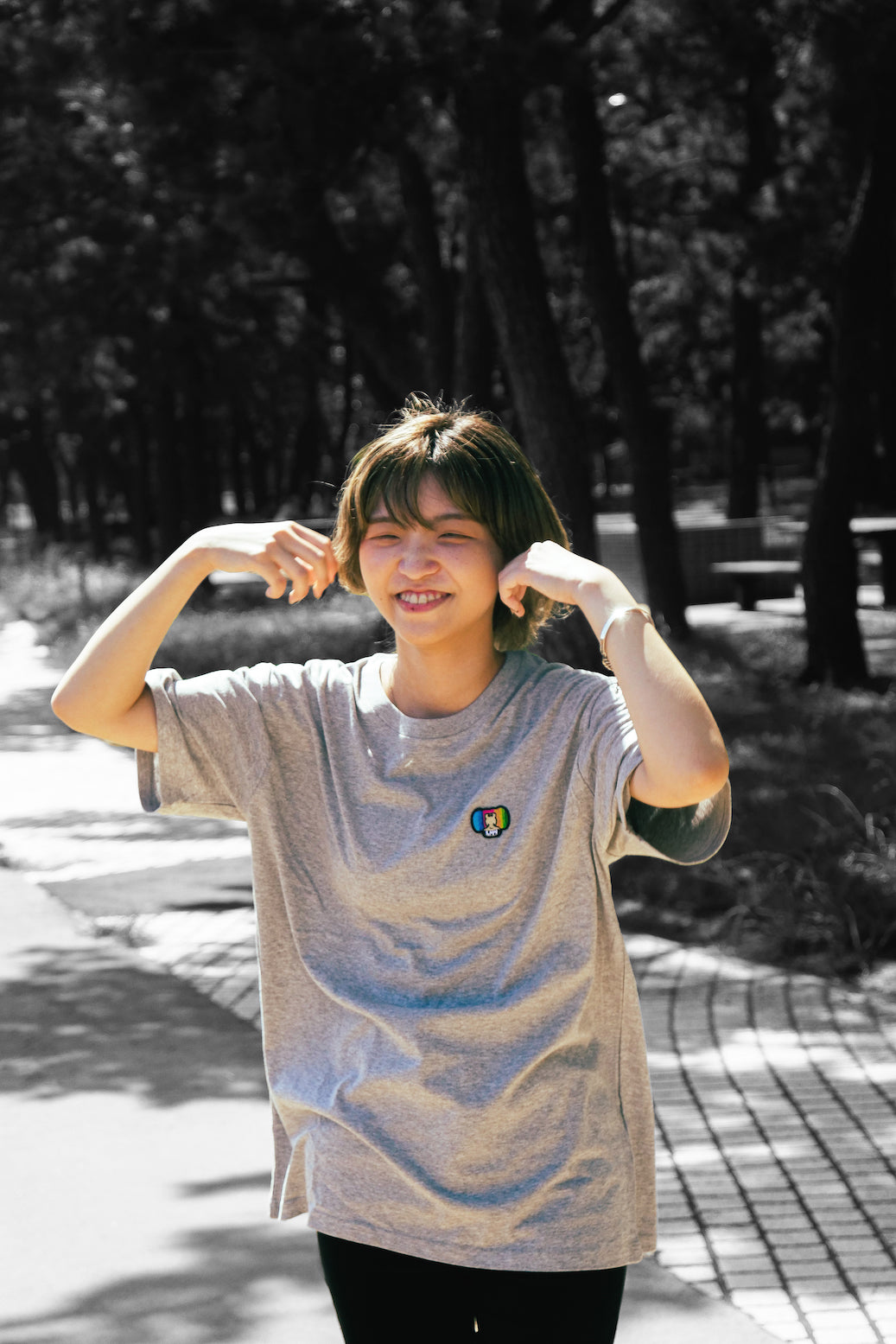 HiHi LABO  icon embroidery T-shirt